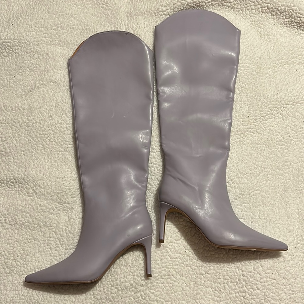 NA-KD Pointy Shaft Lavender Boots (Fits Like A Size 6)